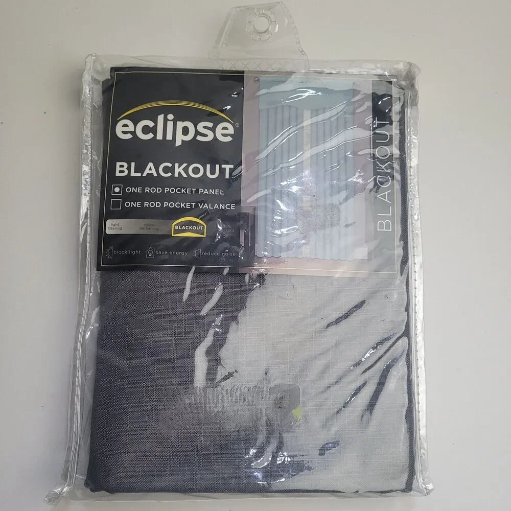 NEW Eclipse Kendall Charcoal Gray Blackout Thermal Curtain Panel 42x63in #CT5